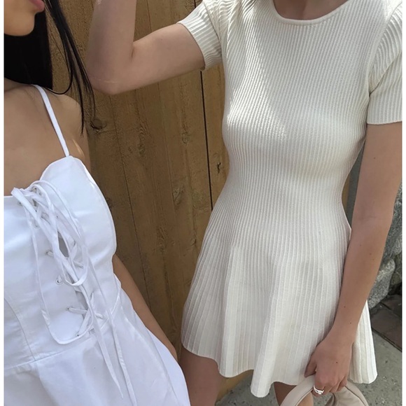 Oak and fort cream ribbed dress - Picture 5 of 7